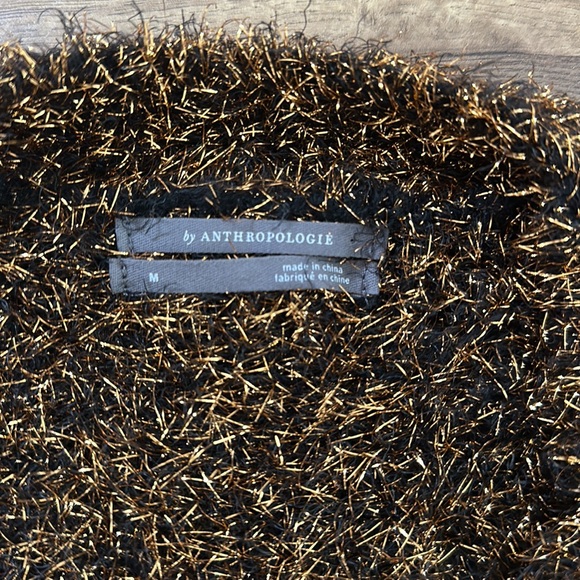 Anthropologie Black and Gold Cardigan Sweater - Picture 3 of 6